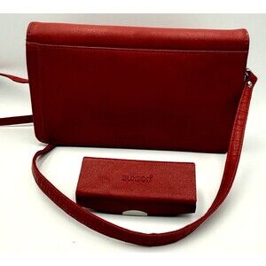 Buxton Red Leather Crossbody Bag